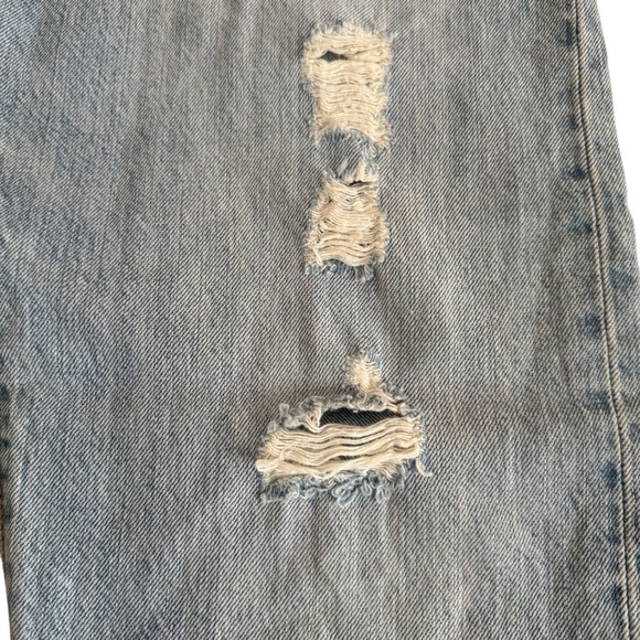 Levi's 501 CT 32x29 Light Wash Distressed Cropped Tapered Women's Jeans - Picture 7 of 13
